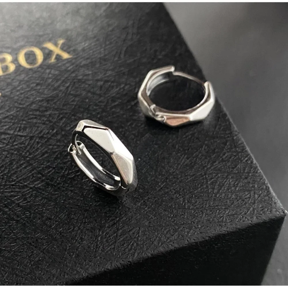 Silver Color Simple Earring - Picture 1 of 5